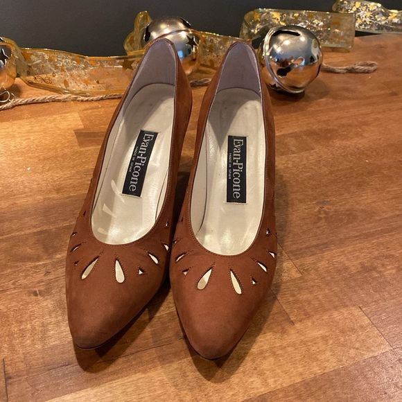 Evan Picone Rust Suede Pumps Size 9N - Picture 2 of 9